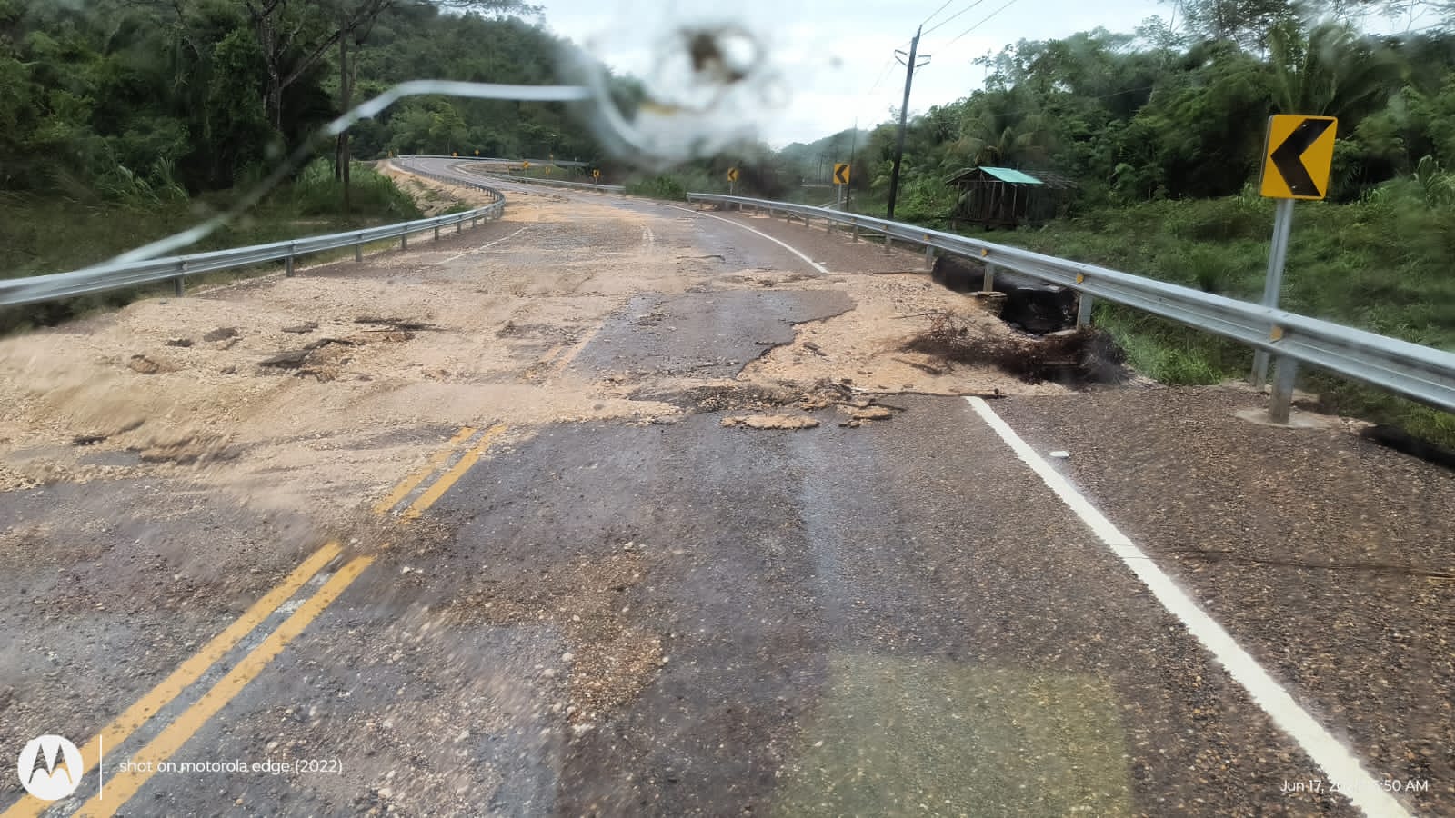 Belize Coastal Highway battered by heavy rains; Sections impassable