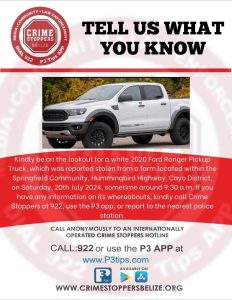 Stolen Vehicle Alert: White 2020 Ford Ranger pickup missing from Springfield community