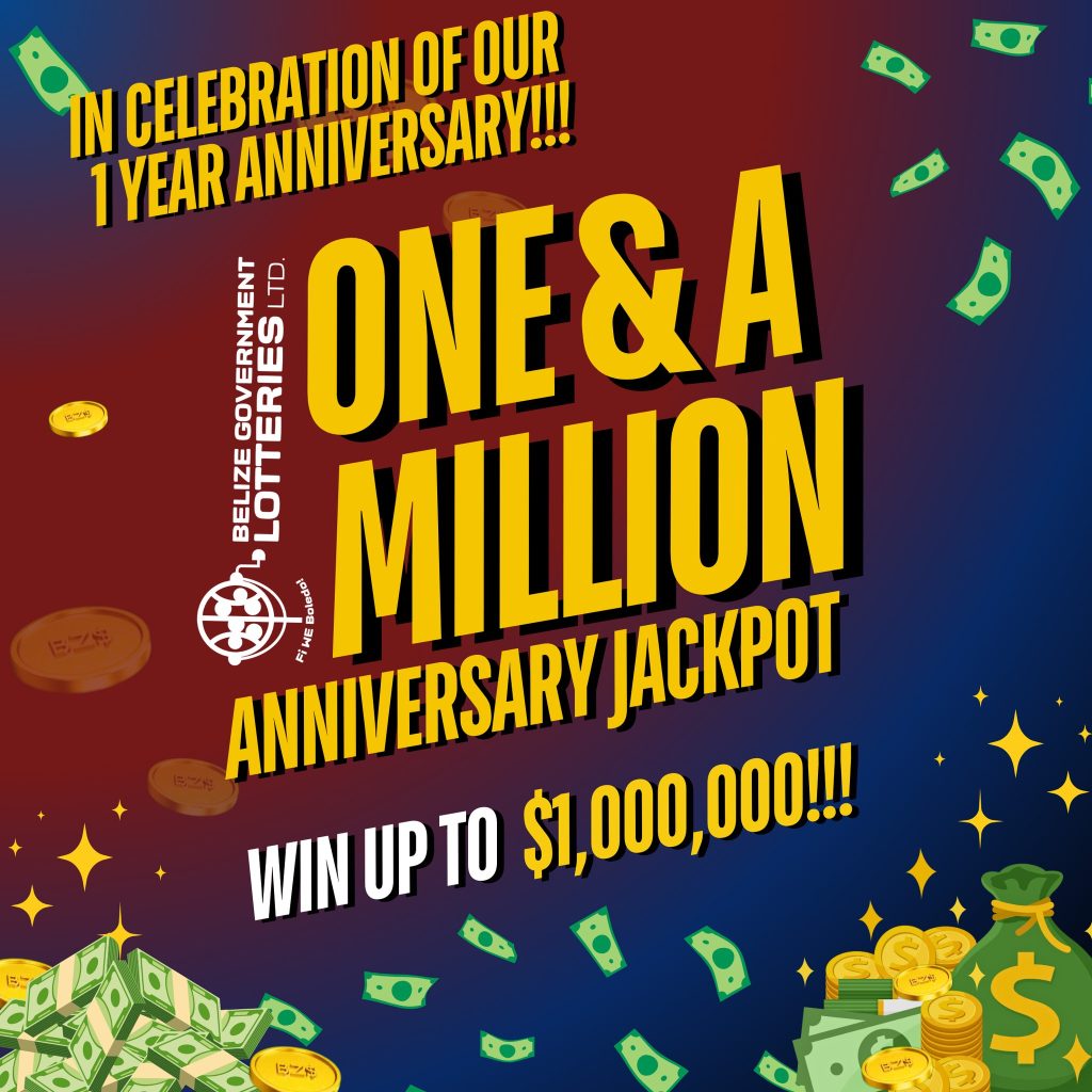 Belize Government Lotteries announces $1 million anniversary jackpot raffle