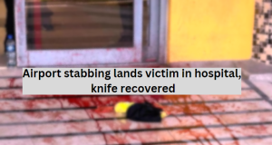 Airport stabbing lands victim in hospital, knife recovered