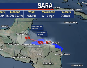 Tropical Storm Sara takes aim at Belize: Coastal communities urged to prepare