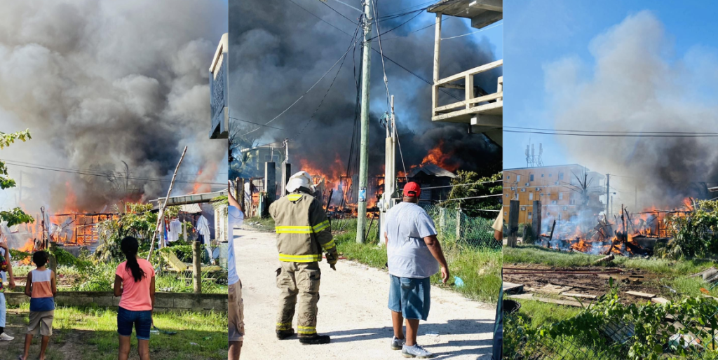 House fire in San Pedro destroys three buildings, woman detained for arson