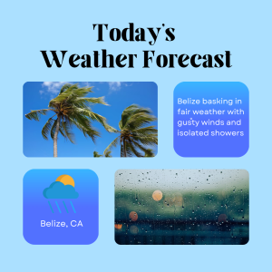 Belize basking in fair weather with gusty winds and isolated showers