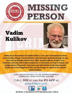 American retiree reported missing in Corozal District, Belize