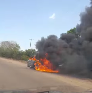 Highway traffic disrupted after vehicle fire near Sandhill