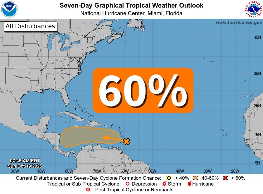 Meteorologists monitoring potential system in the Eastern Caribbean