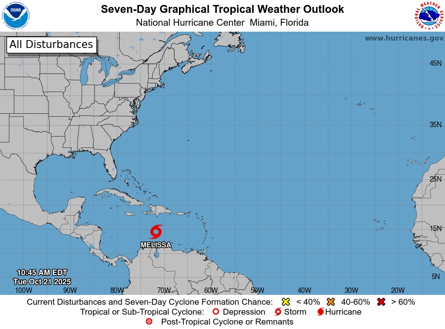 Tropical Storm Melissa forms over Caribbean, expected to strengthen this week