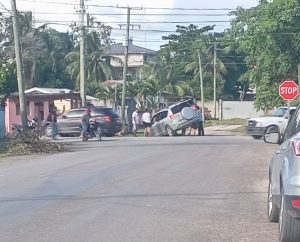 Vehicle incident causes traffic slowdown at busy Orange Walk intersection