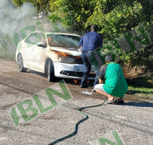 Car catches fire on Sapodilla Street in Orange Walk