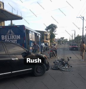 SUV and motorcycle damaged in Orange Walk traffic collision