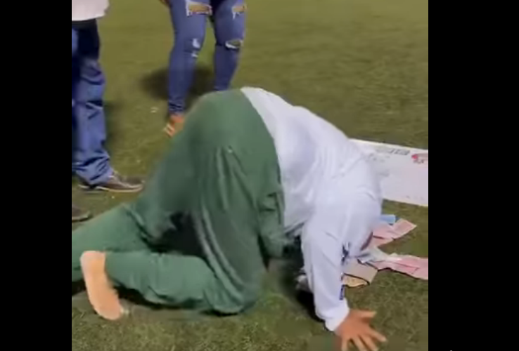 From badges to backflips: Aaron Gamboa celebrates football win in style