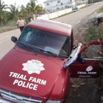 Police patrol vehicle crashes into ditch on Kiski Street