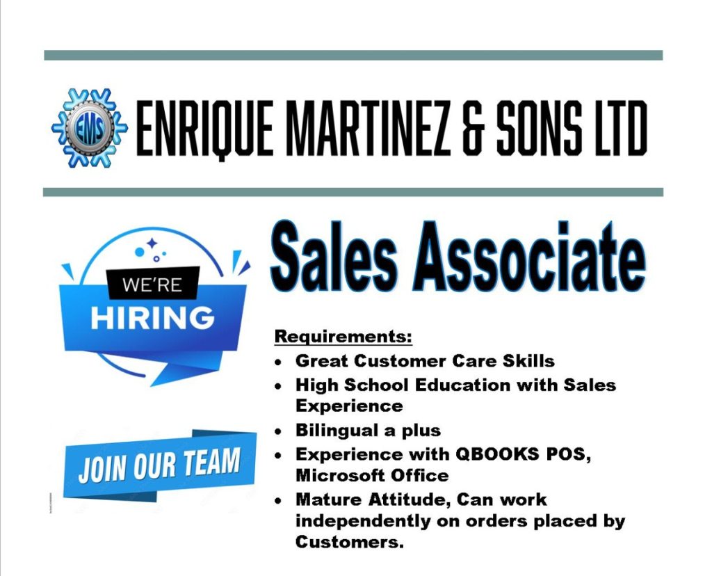 Sales associate position open at Enrique Martinez & Sons