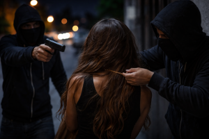 Nighttime robbery in urban alley