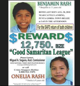 Reward offered in ongoing search for missing children in southern Belize