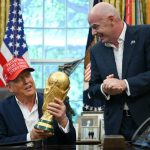 A presidential touch as Trump joins the World Cup trophy handover