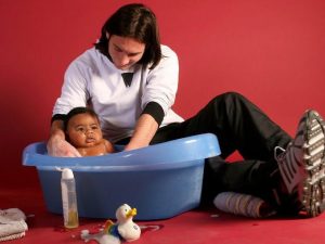 The baby in Messi's tub grew up to face him for the World Cup