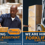 Benny's has two jobs waiting in the west, and one of them needs your forklift skills