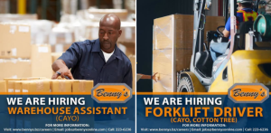 Benny's has two jobs waiting in the west, and one of them needs your forklift skills