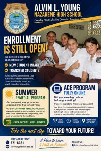 It's not too late to enroll at Alvin L. Young Nazarene High School