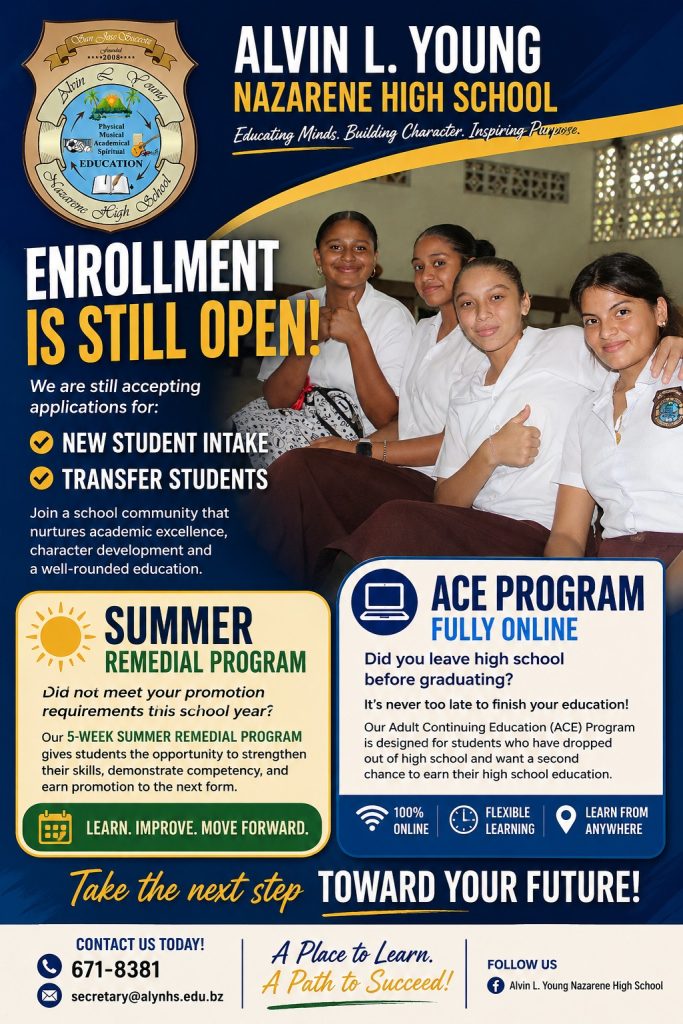 It's not too late to enroll at Alvin L. Young Nazarene High School