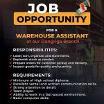Applications close today for Dangriga warehouse job