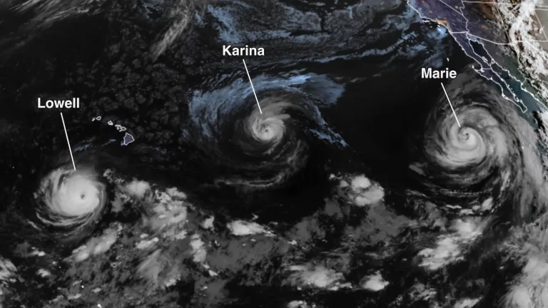 Three hurricanes at once in the Pacific, and we are in our own peak month