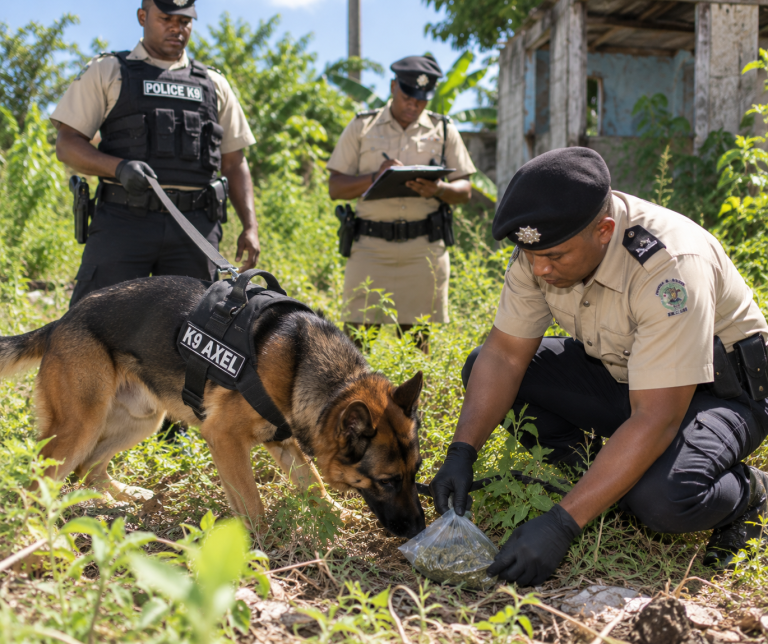 K9 Axel finds 42.1 grams of suspected cannabis near Orange Walk drug base
