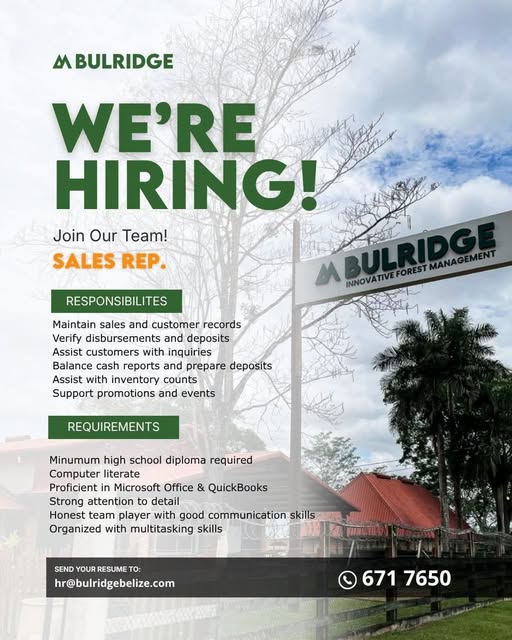 Sales Representative vacancy opens in Georgeville, Cayo