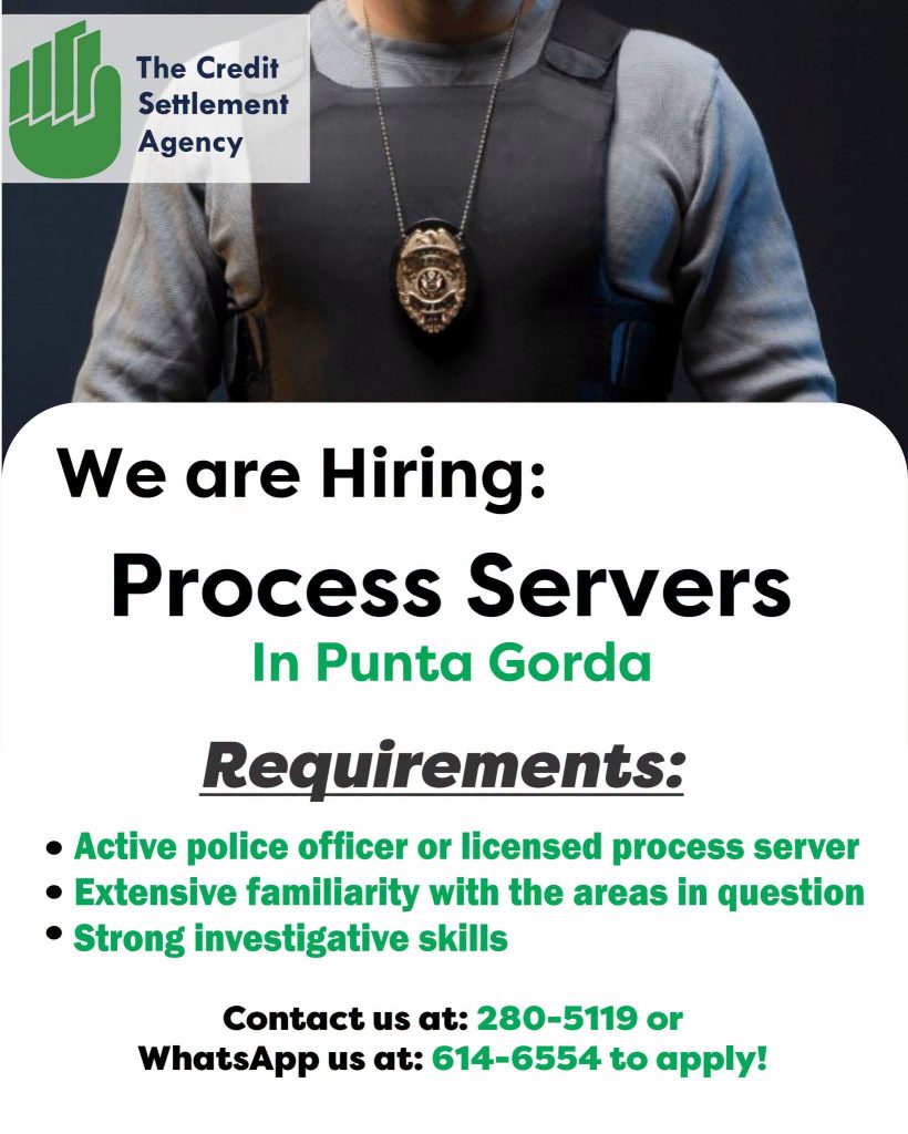 Job opportunity opens for qualified Process Servers in Punta Gorda