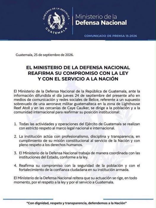 Guatemala breaks silence after reports of military aircraft over Belizean territory