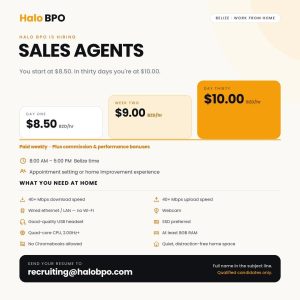 Looking for a job? Halo BPO offers Belizeans remote sales positions paying up to $10 hourly