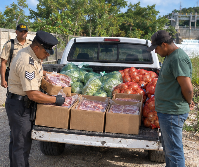 Oxtail, cabbage and onions found during police operation near Blue Creek Dam
