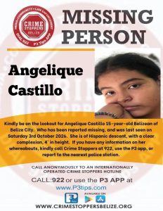 Belize City teen Angelique Castillo reported missing