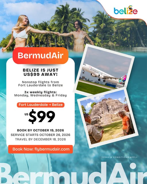 BermudAir launches Fort Lauderdale to Belize flights from US$99