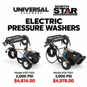 Blast away dirt and grime with NorthStar electric pressure washers at Universal Hardware