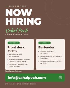 Job alert: Cahal Pech Village Resort seeks two new team members